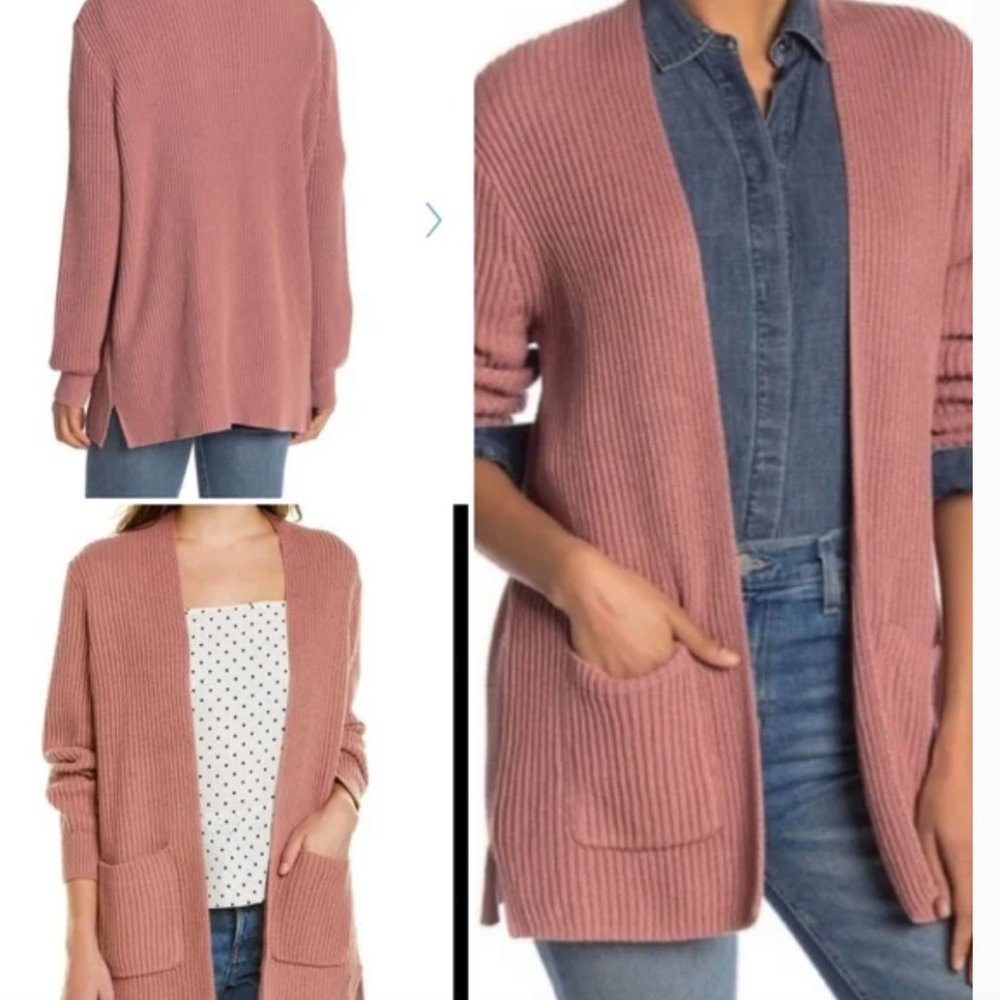 Madewell Ribbed Open Front Cardigan Sweater